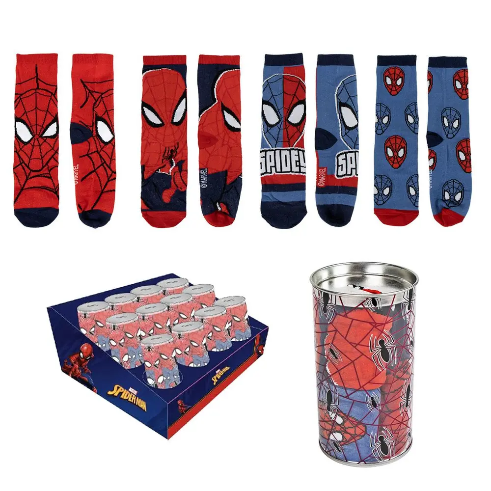 4 Pak Strømper I Sparegris   Spiderman   Rød Blå   27 30 fra Ym-eyewear