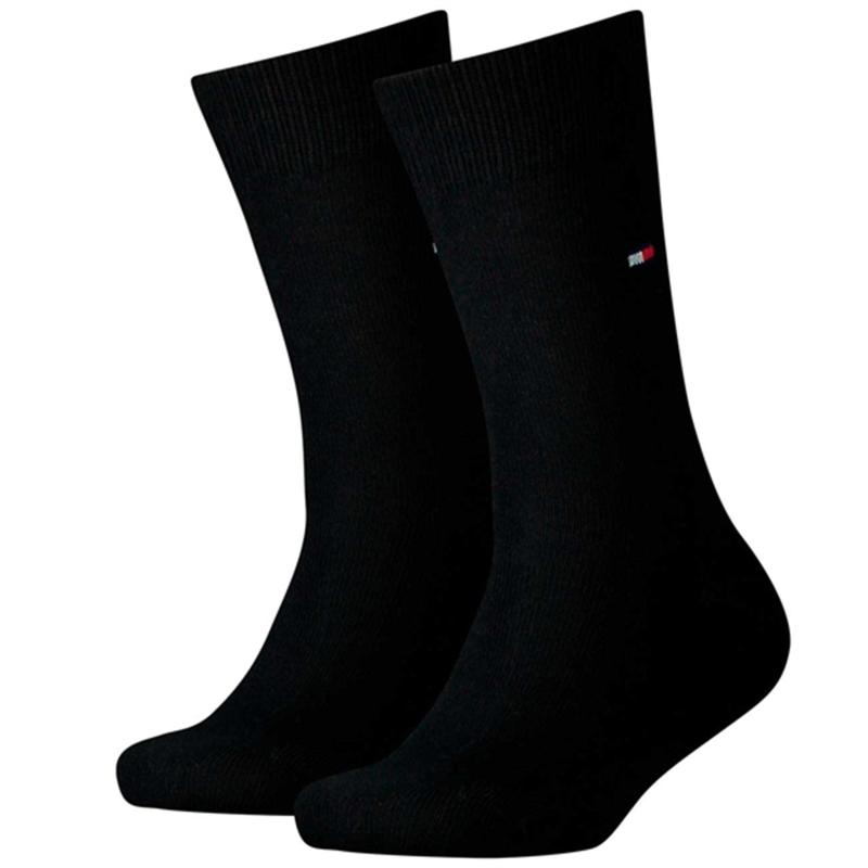 2 Pak Basic Strømper Black   Str. 23 26 fra Tommy Hilfiger