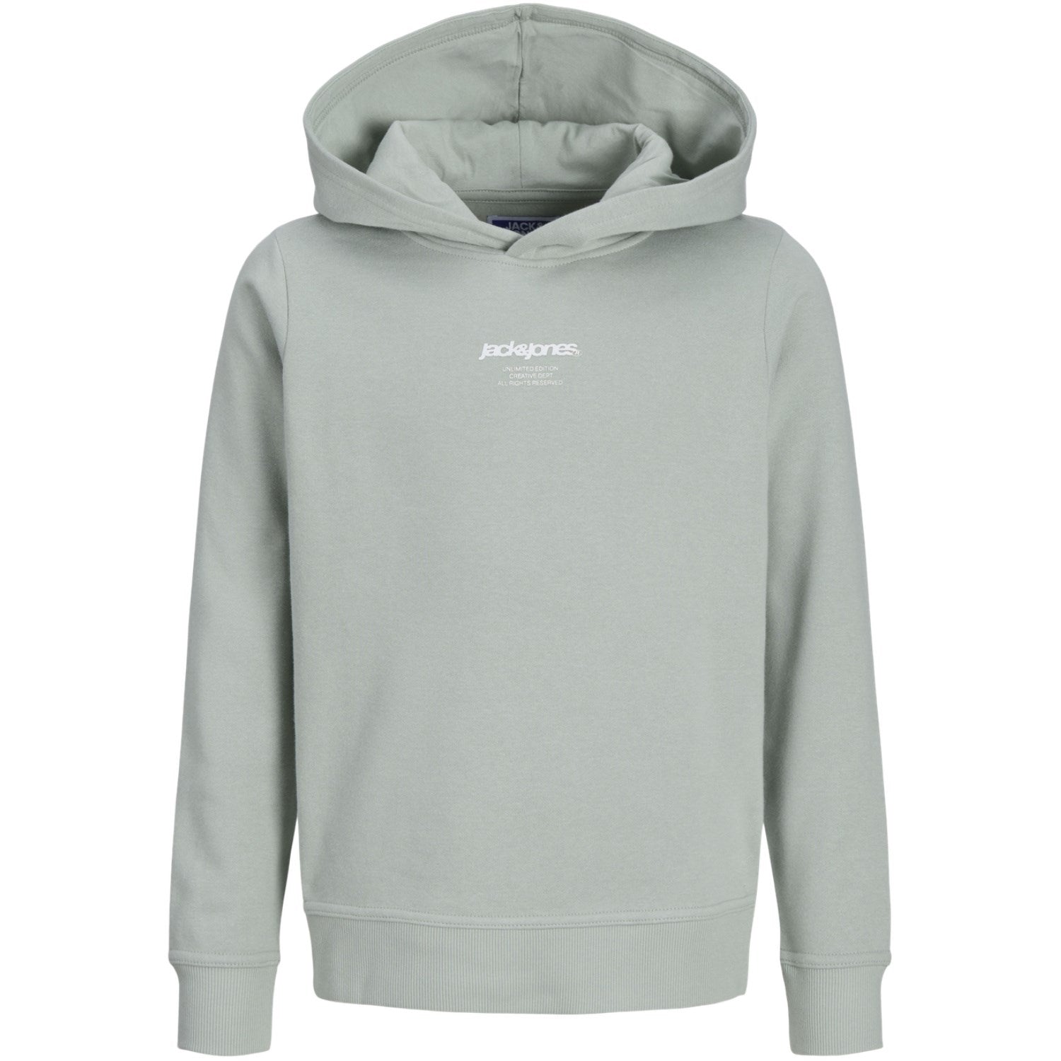 Aqua Gray Tarmac Camo Back Print Hættetrøje   Str. 128 fra Jack & Jones Junior