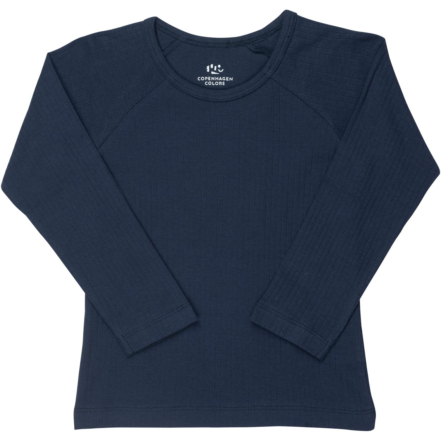 Navy Rib Jersey Classic Longsleeve Bluse   Str. 62 fra Copenhagen Colors