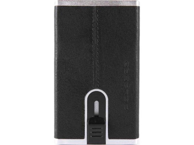 , Black Square, Leather, Card Holder, Square Sliding System, Pp4825b3r N, Black, For Men For Men fra Piquadro