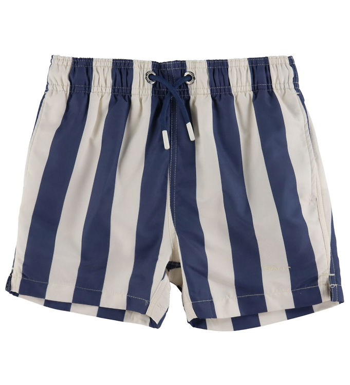 Badeshorts   Dusty Navy M. Striber fra Gant