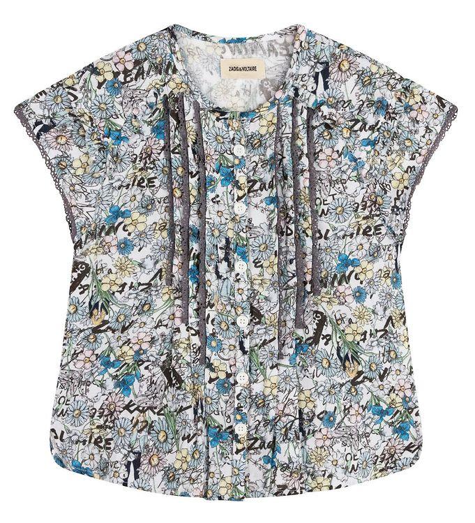 Top   Happy   Lyseblå M. Blomster fra Zadig & Voltaire