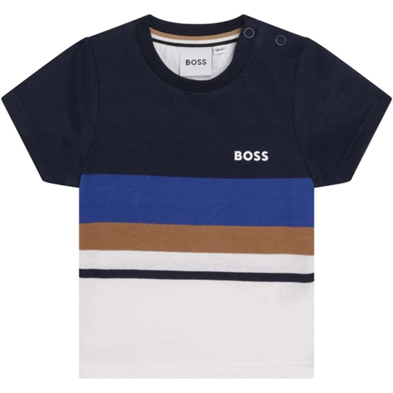 Baby T Shirt Navy   Str. 6 Mdr fra Hugo Boss