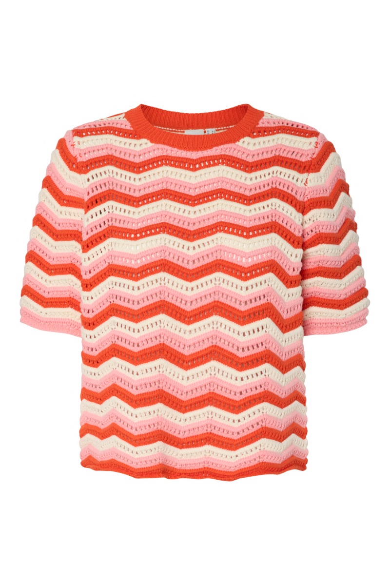 Y.a.s   T Shirt   Trio Ss Knit Pullover S.   Birch fra Yas