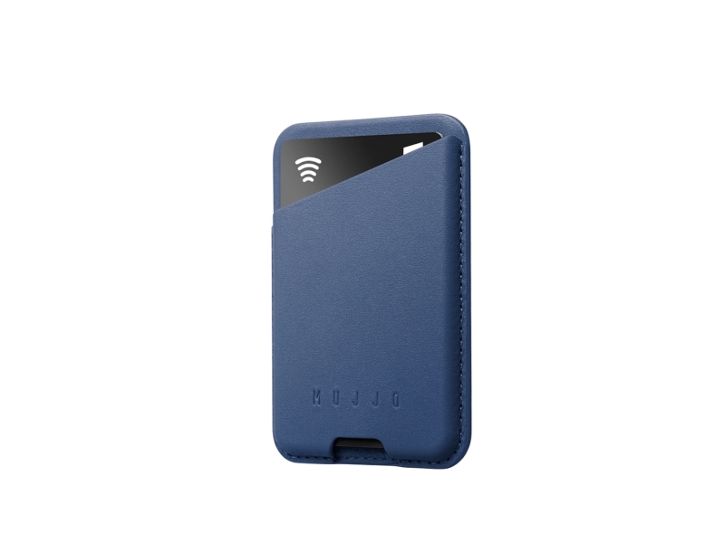 "  Leather Magsafe Card Wallet   Det Ultimative Tilbehør Til Din Iphone   Monaco Blue fra Mujjo