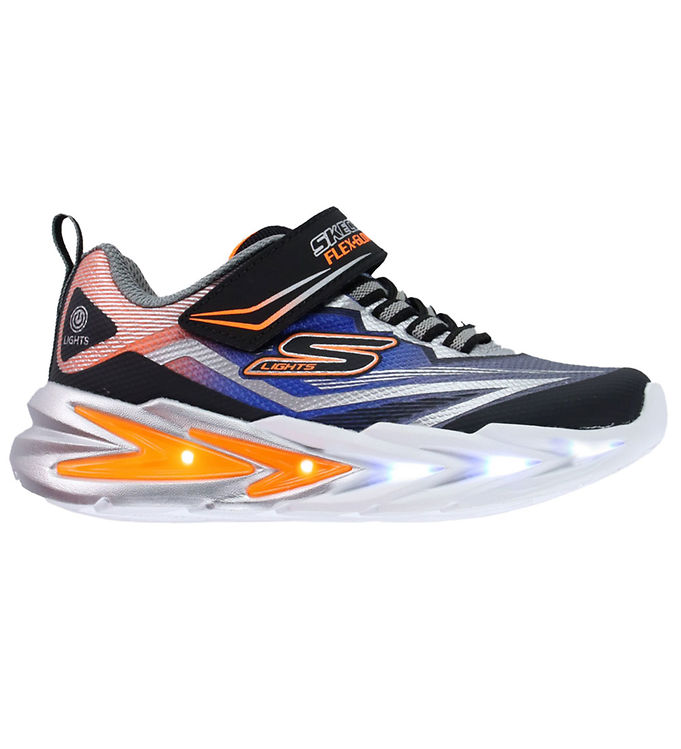 Sko M. Lys   Flex Glow Ultra   Sort Blå fra Skechers