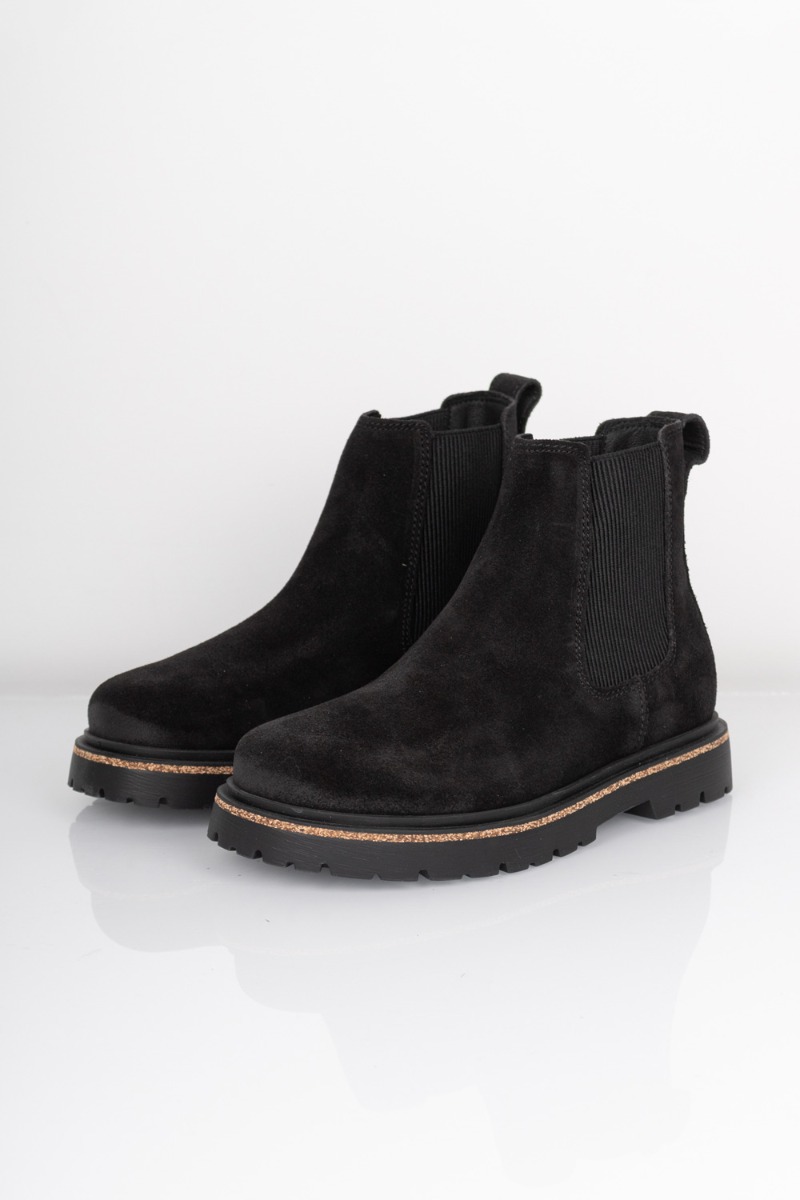 Sko  Highwood Slip Women Suede Leather  Black fra Birkenstock hos Lykke by Lykke 4066648623199