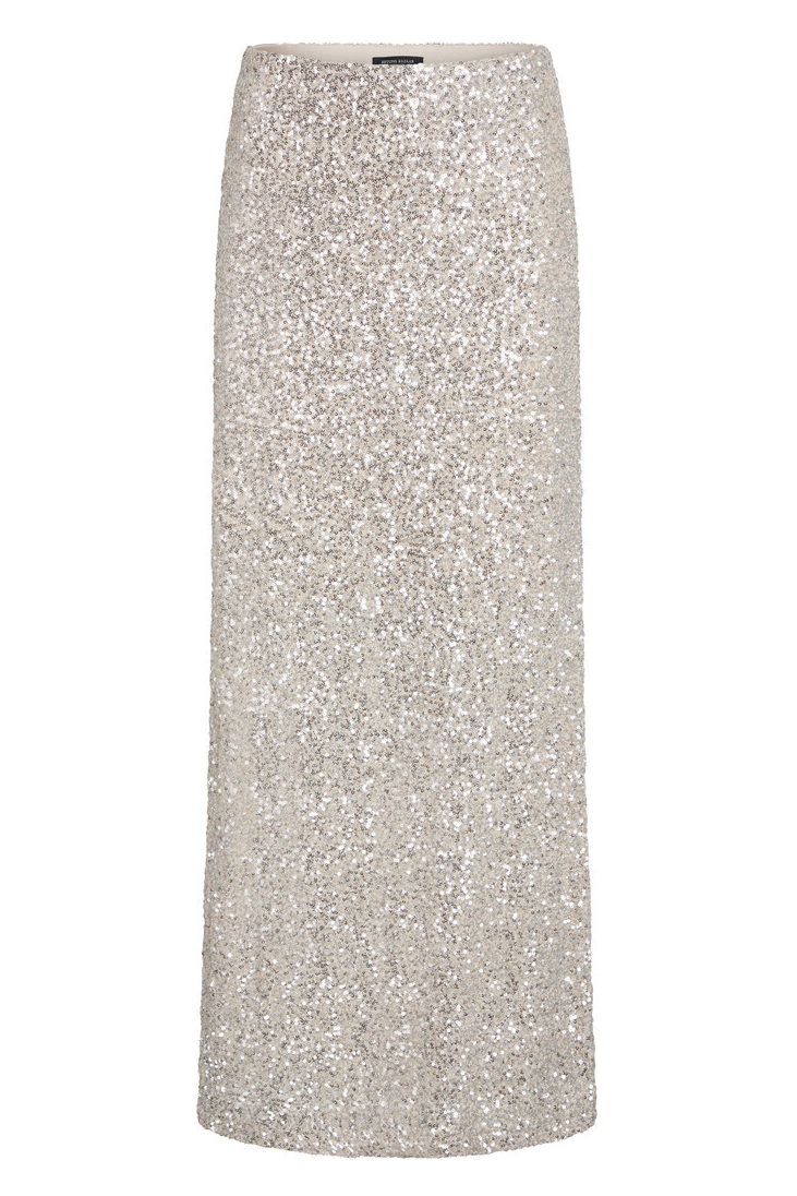 Nederdel  Women Aralubbjoanelle Skirt  Beige Silver fra Bruuns Bazaar hos Lykke by Lykke 5713889487392