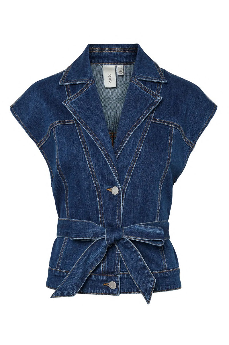 ..  Vest  Lira Denim Waistcoat .  Medium Blue Denim fra Yas hos Lykke by Lykke 5715717134614