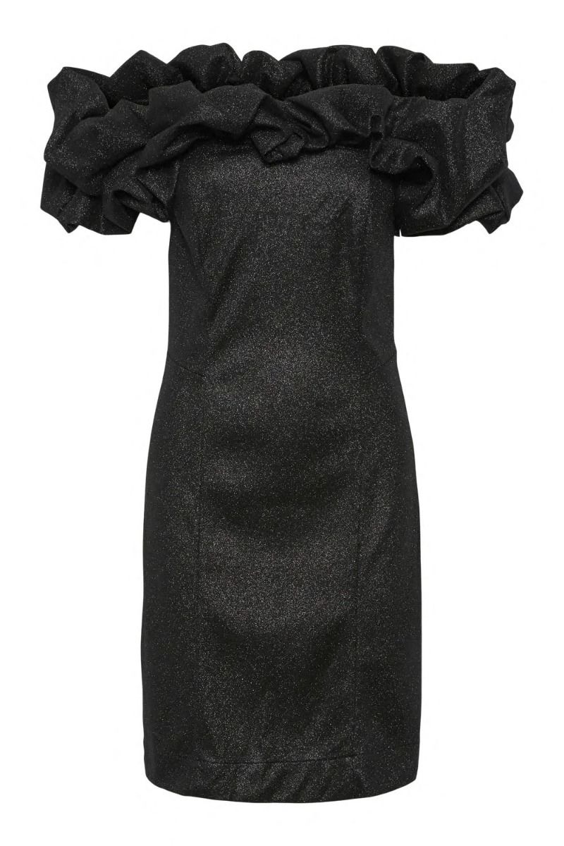 ..  Kjole   Carrie Shimmer Mini Dress  Black fra Yas hos Lykke by Lykke 5715671160285