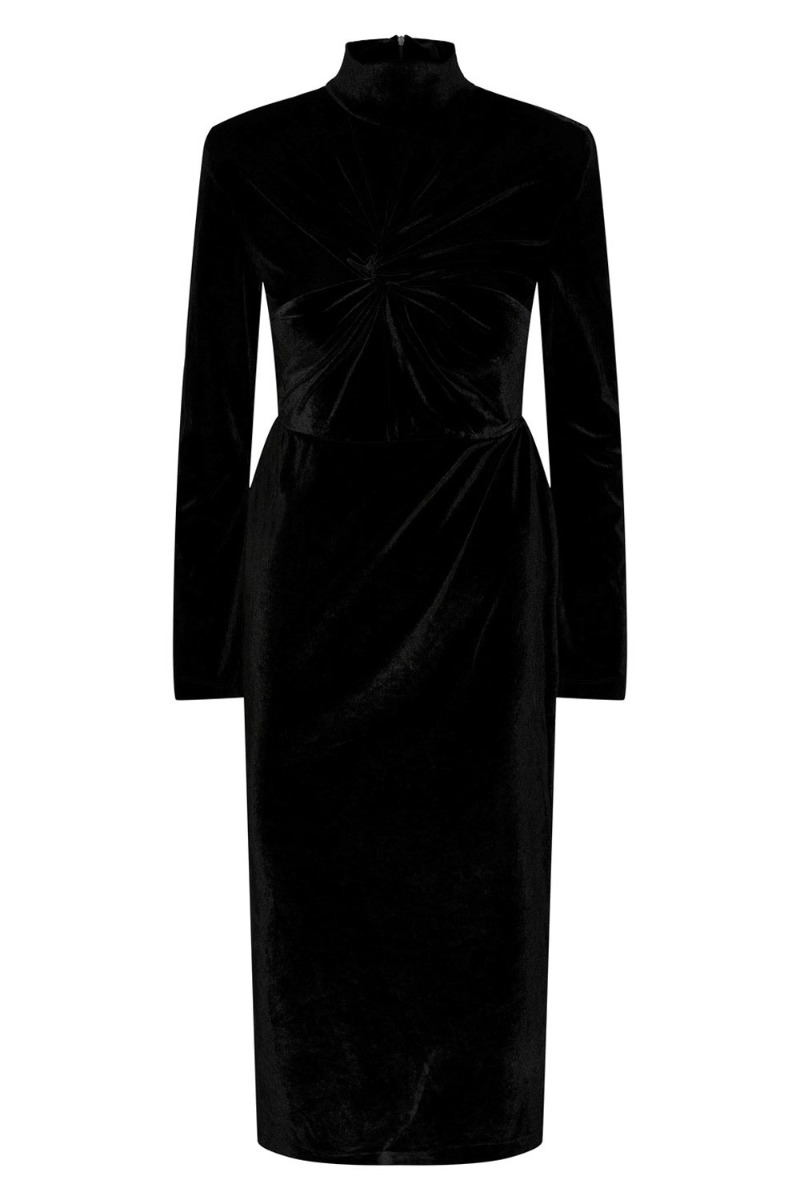 ..  Kjole   Novella High Neck Midi Dress  Black fra Yas hos Lykke by Lykke 5715505283432