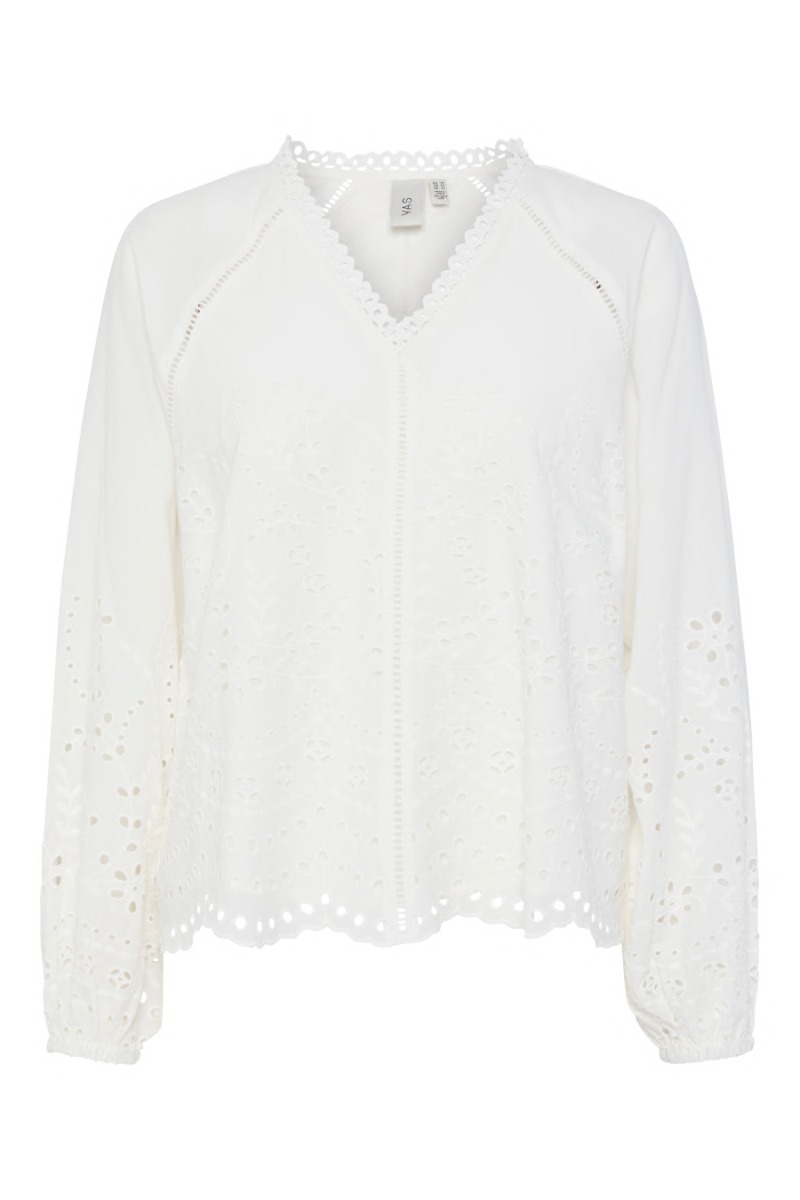 ..  Bluse   Luma  Neck Top .  Star White fra Yas hos Lykke by Lykke 5715677586997