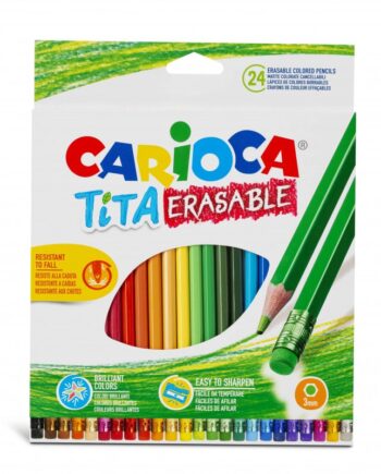 Carioca Farveblyanter Med Viskelæder  3mm Tip 24stk