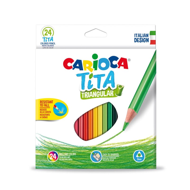 Farveblyanter Fra Carioca Trekantet Mm 24 Stk Tita