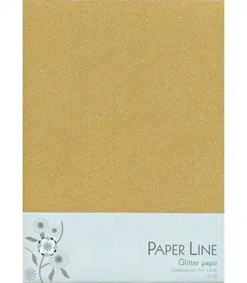 Glitter Papir Dobbelt A4 120g  10stk Pakke Guld