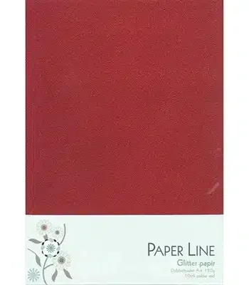 Glitter Papir Dobbelt A4 120g  10stk Pakke Rød