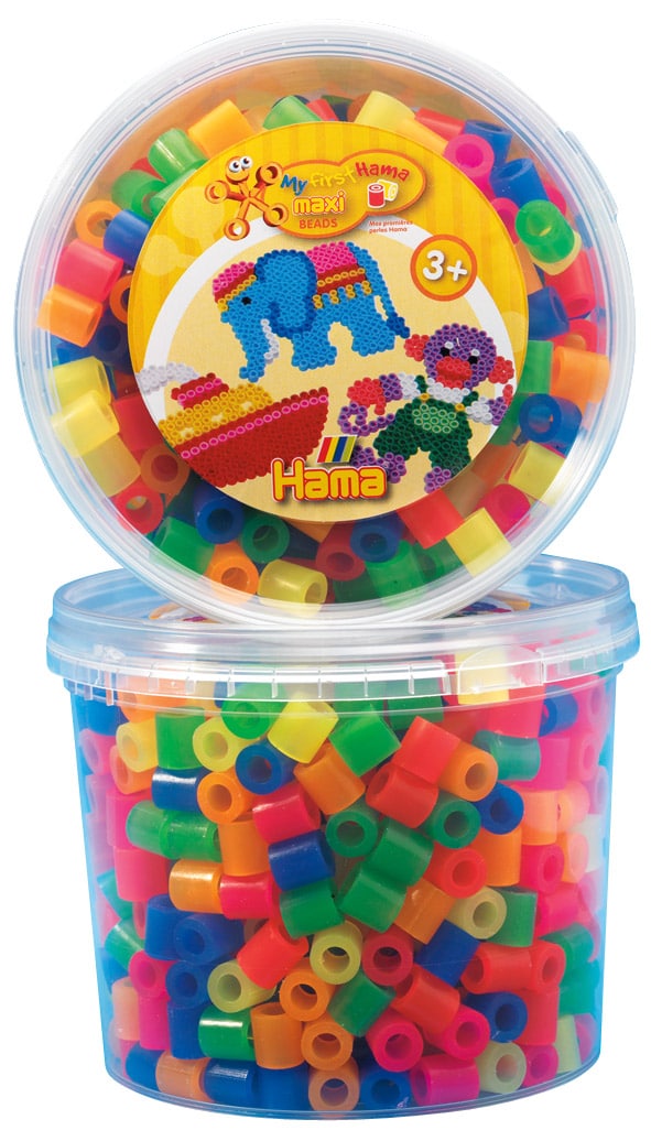Hama Maxi Perler 600 Stk Neon Mix 51 8572