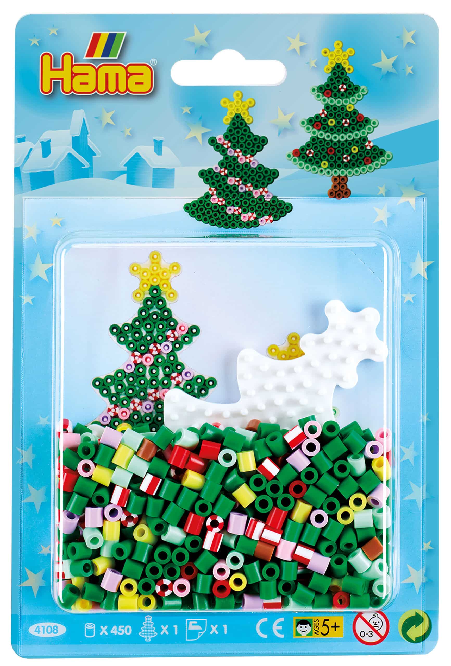 Hama Midi Perlesæt Lille Juletræ 450 Perler Juletræ Perleplade