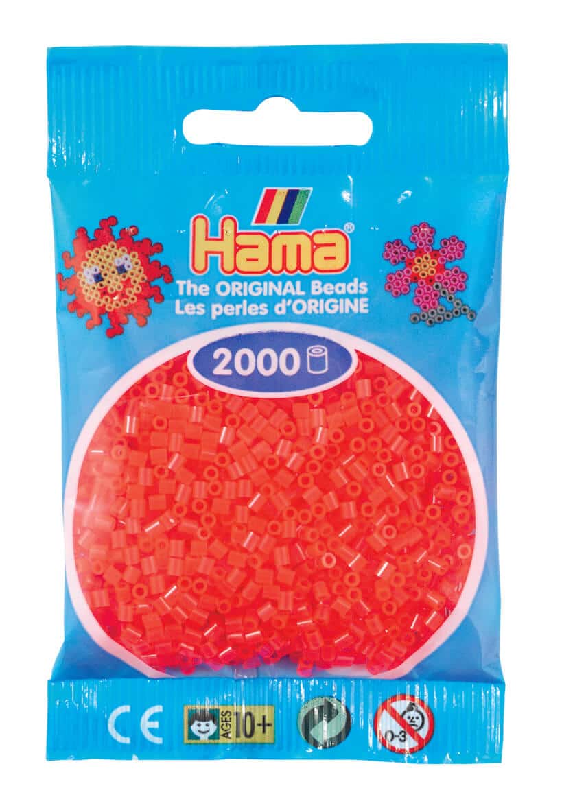 Hama Mini Perler 000 Stk Neon Rød Mini 501-35