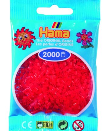 Hama Mini Perler    000 Stk Transp  Rød Mini  501-13