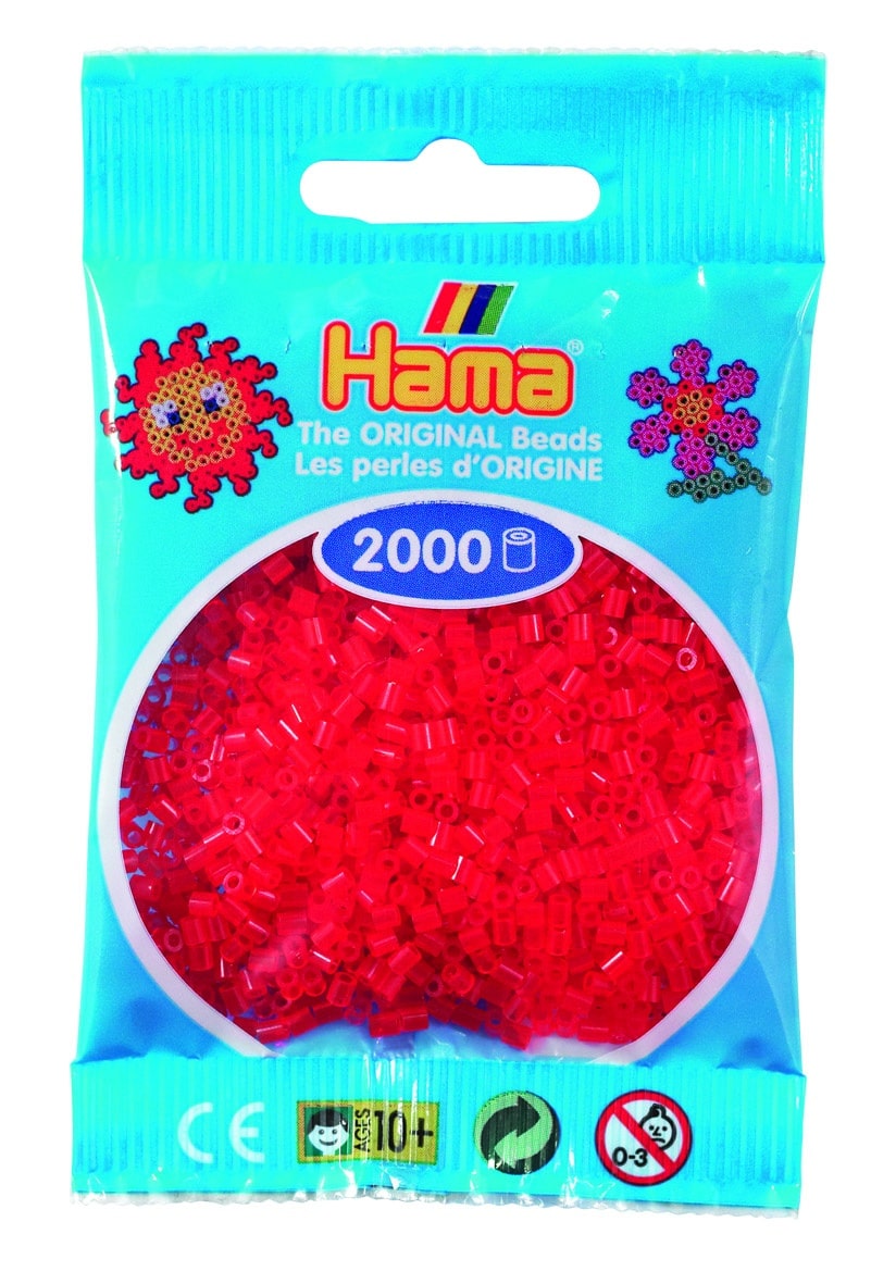 Hama Mini Perler 000 Stk Transp Rød Mini 501-13
