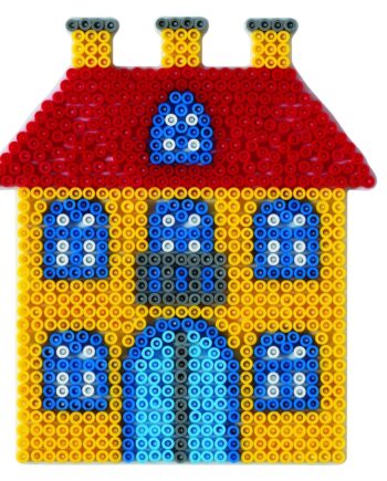 Hama Perleplade Midi Hus 17x15cm Hvid   Stk