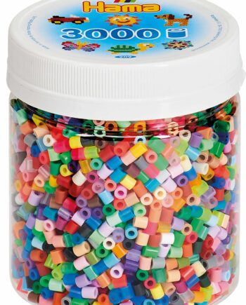 Hama Perler Bæger Med 3000 Stk Mix Farver Midi