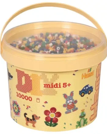 Hama Perler  Bøtte Med 10 000 Stk  Mix Farver  Midi  Mix 66
