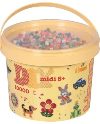 Hama Perler  Bøtte Med 10 000 Stk  Mix 68  Midi