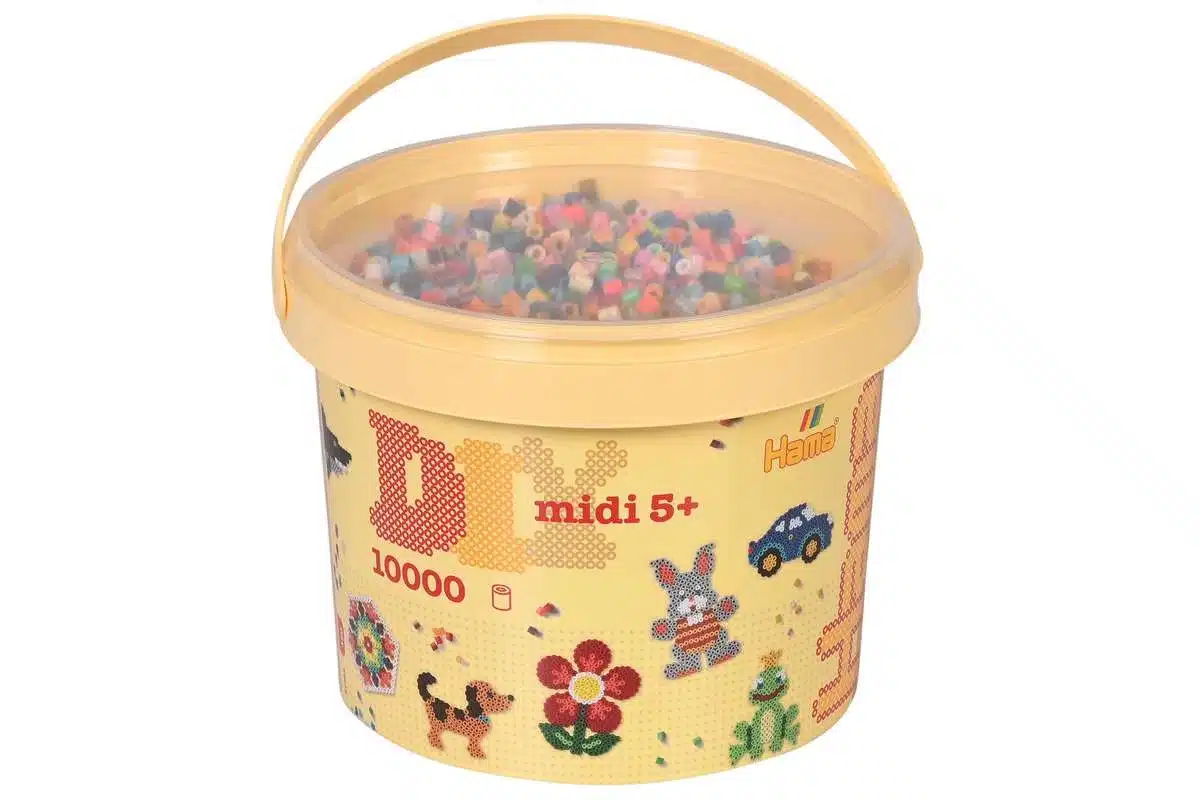 Hama Perler Bøtte Med 10 000 Stk Mix 68 Midi