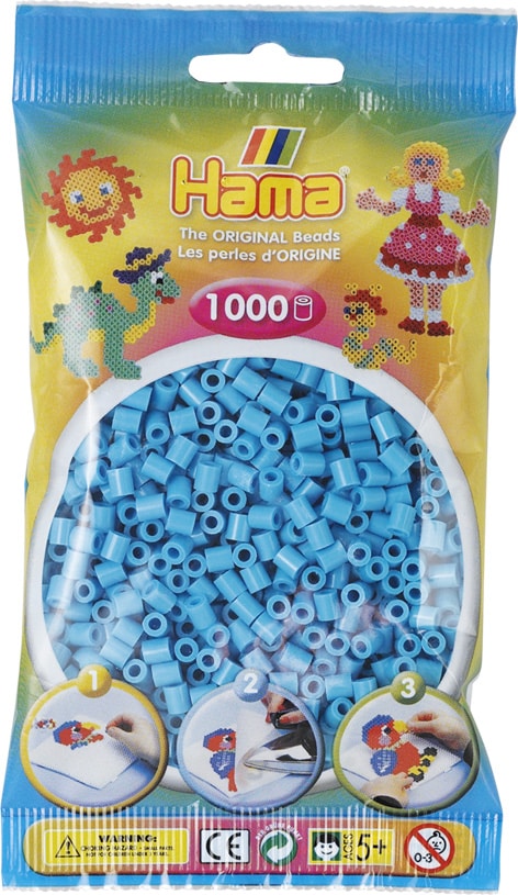 Hama Perler 1000 Stk Azurblå Midi 207-49