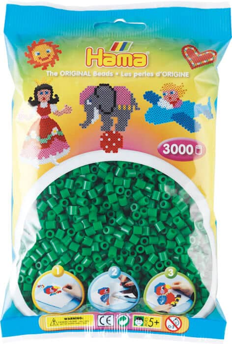 Hama Perler 3000 Stk Grøn Midi 201-10