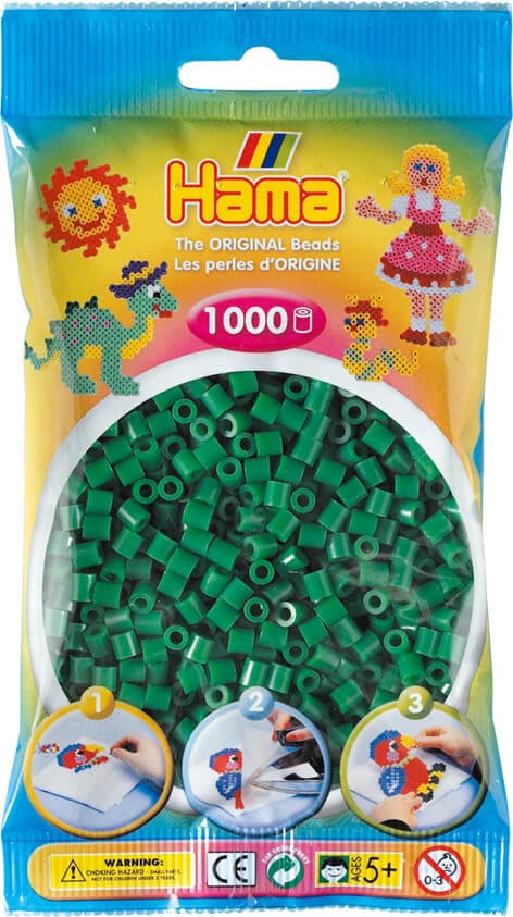 Hama Perler 1000 Stk Grøn Midi 207-10