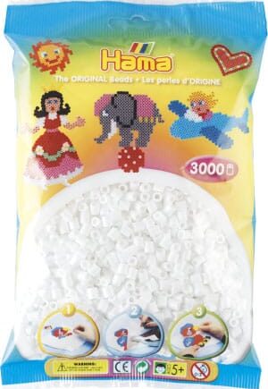 Hama Perler  3000 Stk Hvid Midi  201-01