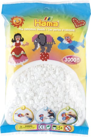 Hama Perler 3000 Stk Hvid Midi 201-01