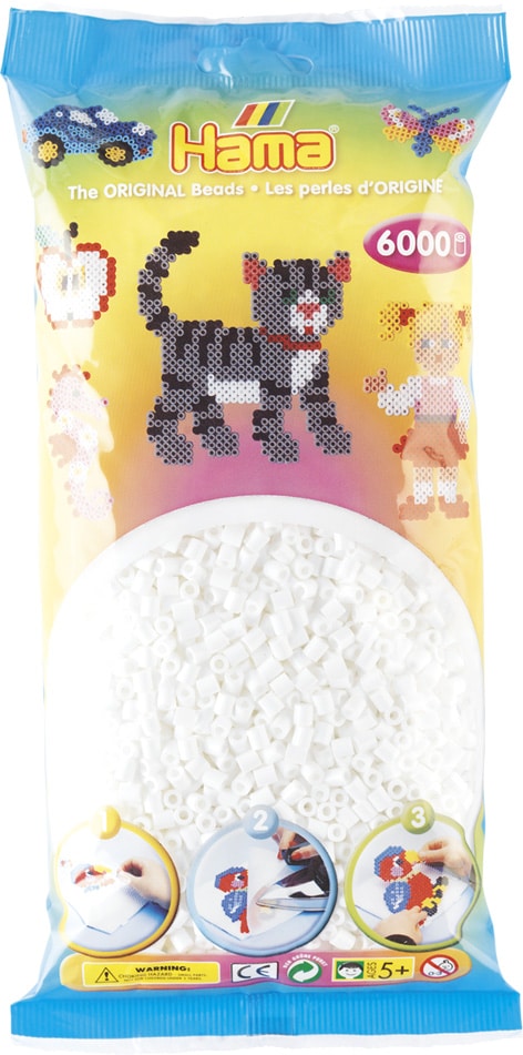 Hama Perler 6000 Stk Hvid Midi 205-01