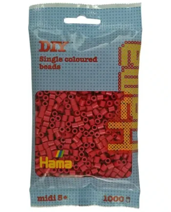 Hama Perler 1000stk Kirsebærrød Midi  207-114