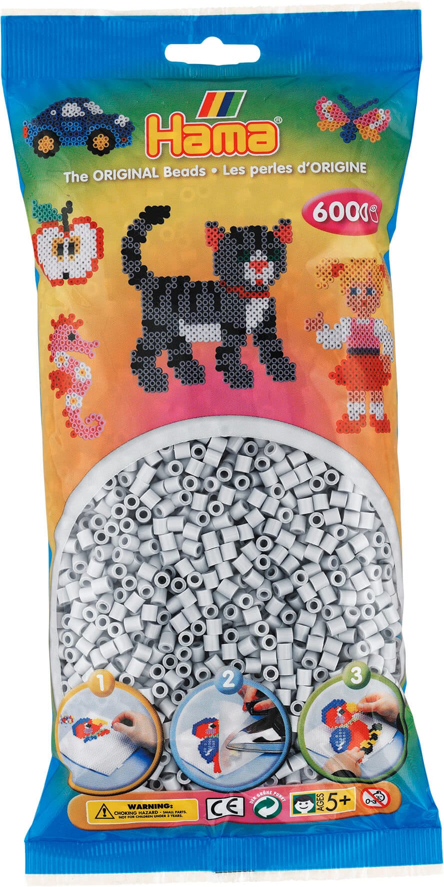 Hama Perler 6000 Stk Lys Grå Midi 205-70