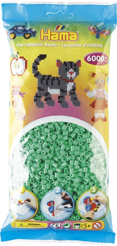 Hama Perler 6000 Stk Lys Grøn Midi 205-11