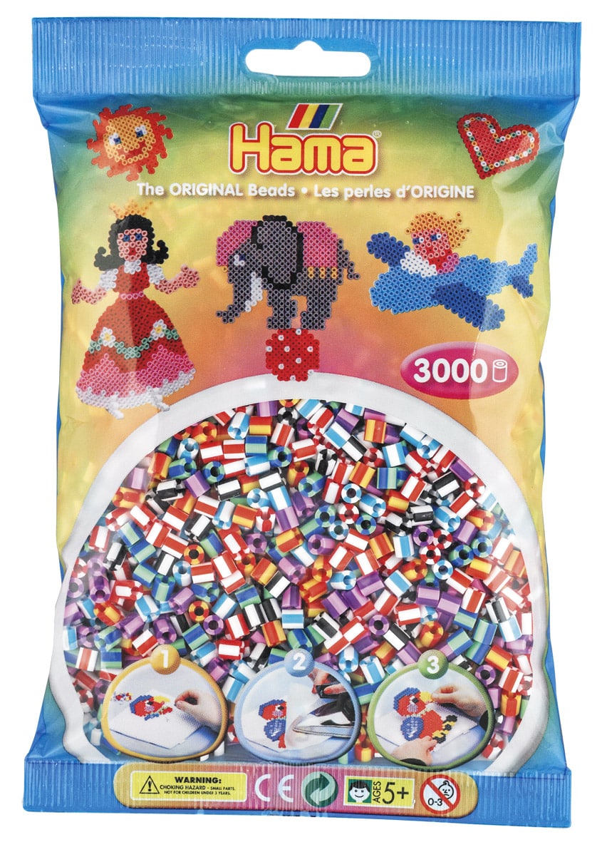 Hama Perler 3000 Stk Mix 90 Striber 201-90