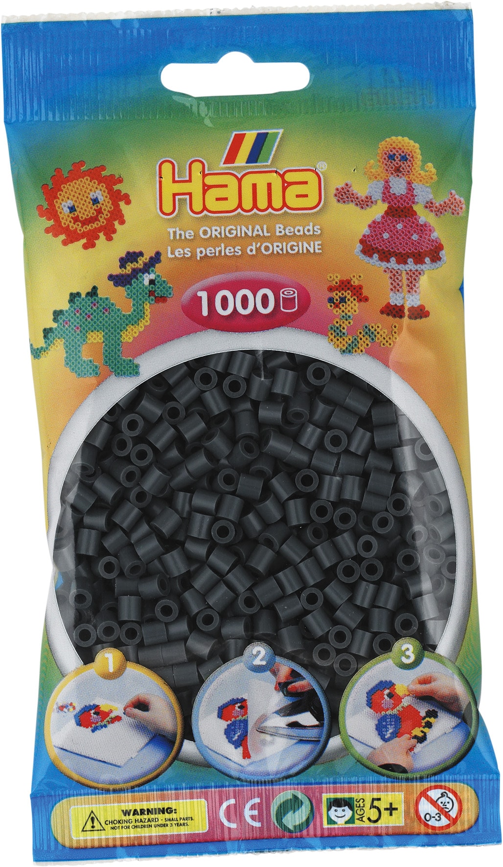 Hama Perler 1000 Stk Mørk Grå Midi 207-71