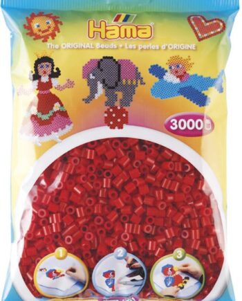 Hama Perler  3000 Stk Mørk Rød Midi  201-22