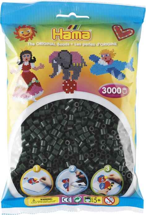 Hama Perler 3000 Stk Mørkegrøn Midi 201-28