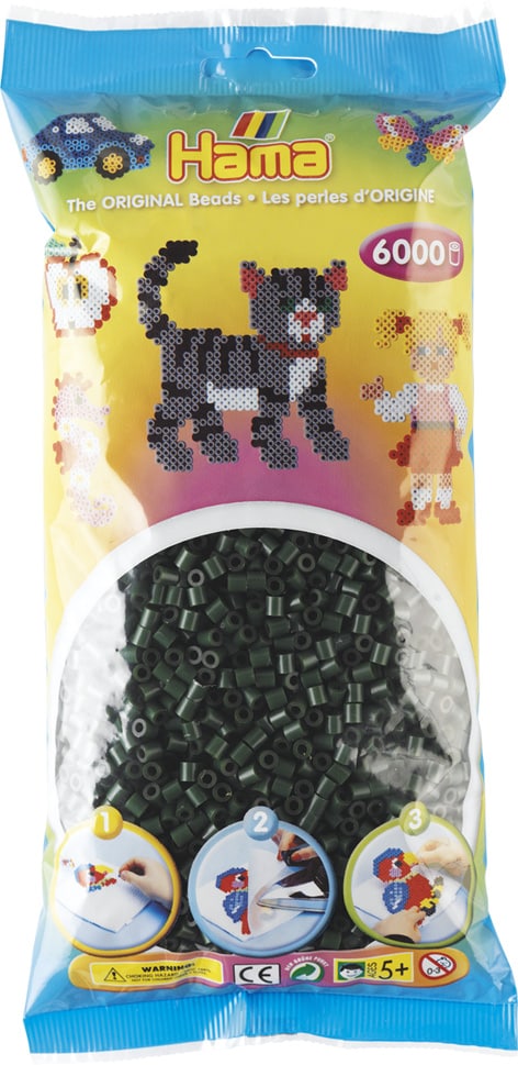 Hama Perler 6000 Stk Mørkegrøn Midi 205-28