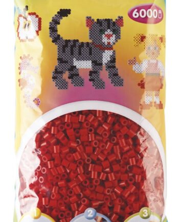Hama Perler  6000 Stk Mørkerød Julerød Midi  205-22
