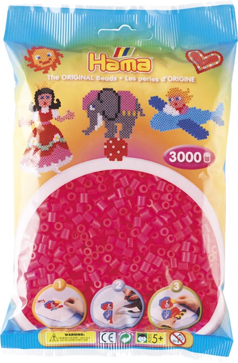 Hama Perler 3000 Stk Neon Fuchsia Midi 201-32