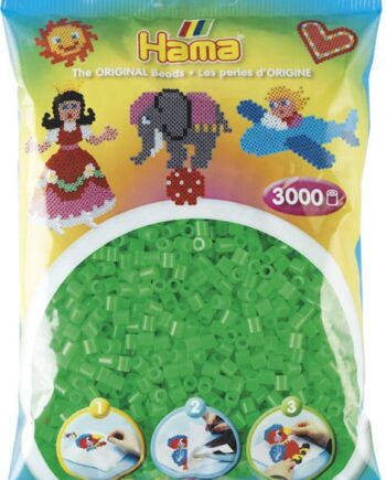Hama Perler  3000 Stk Neon Grøn Midi  201-37