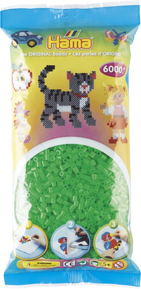 Hama Perler 6000 Stk Neon Grøn Midi 205-37