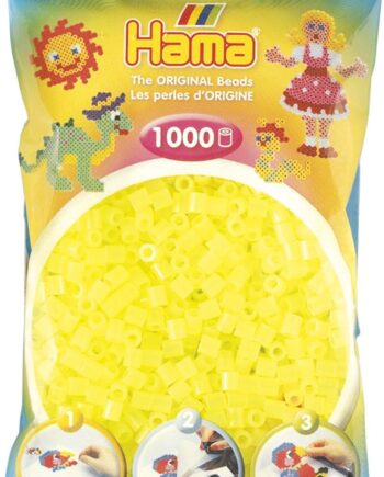 Hama Perler 1000 Stk Neon Gul Midi  207-34